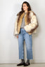 Halfboy - Jack - Faux Fur Bomber - Camel/Black/Off White - BYLOTTE