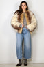 Halfboy - Jack - Faux Fur Bomber - Camel/Black/Off White - BYLOTTE