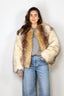 Halfboy - Jack - Faux Fur Bomber - Camel/Black/Off White - BYLOTTE