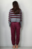 Halfboy - Trui - Alice crew neck - Melange/bordeaux - BYLOTTE