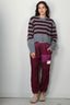 Halfboy - Trui - Alice crew neck - Melange/bordeaux - BYLOTTE