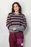 Halfboy - Trui - Alice crew neck - Melange/bordeaux - BYLOTTE