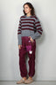 Halfboy - Trui - Alice crew neck - Melange/bordeaux - BYLOTTE