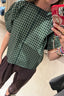 Johny - Top - Pepper Mug Check - Green/Blue
