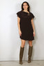 Joseph - Jurk - Anika Dress Satin Twill - Cocoa - BYLOTTE