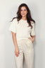 Joseph - Top - Rd Nk Ss Linen Blend - Ivory - BYLOTTE