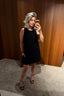 Rotate - Jurk - Crepe Mini A-Line Dress - Black
