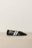 Le Monde Béryl - Ballerina's - Ballet Claudia Slippers Leather - Black & Ecru - BYLOTTE