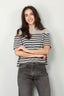 Lisa Yang - T-shirt - Cila Stripes - Sand / Ink - BYLOTTE