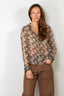 Nili Lotan - Blouse - Gaia Slim Shirt - Stone / Brown Snake Print - BYLOTTE