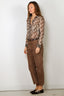 Nili Lotan - Blouse - Gaia Slim Shirt - Stone / Brown Snake Print - BYLOTTE