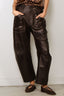 Nili Lotan - Broek - Shon Leather - Dark Brown - BYLOTTE