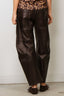 Nili Lotan - Broek - Shon Leather - Dark Brown - BYLOTTE