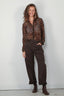 Nili Lotan - Broek - Tribeca Pant - Chocolate Brown - BYLOTTE
