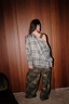 R13 - Vest - Printed Oversized Cardigan - Grey Black Plaid