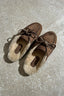 Posa - Loafers - Boat Loafer Mule Fur Suede - Dark Brown