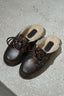 Posa - Loafers - Boat Loafer Mule Fur Leather - Coffee