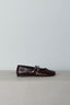 Posa - Ballerina's - Vita Ballerina Western Croco Leather - Dark Brown