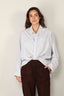 R13 - Blouse - Drop Neck Oxford Shirt - Blue/white - BYLOTTE