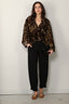 R13 - Blouse - Drop Neck Shirt - Leopard Velvet - BYLOTTE