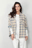 R13 - Blouse - Oversized Pocket Drop Neck Shirt - Cream/ Blue Plaid - BYLOTTE