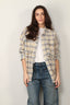 R13 - Blouse - Oversized Pocket Drop Neck Shirt - Cream/ Blue Plaid - BYLOTTE