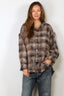 R13 - Blouse - Shredded Seam Drop Neck Shirt - Grey Plaid - BYLOTTE