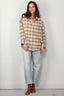 R13 - Blouse - Shredded Seam Drop Neck Shirt - Light Blue Yellow Plaid - BYLOTTE