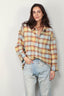 R13 - Blouse - Shredded Seam Drop Neck Shirt - Light Blue Yellow Plaid - BYLOTTE