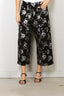 R13 - Broek - Cropped Pleated Sweatpant - Silver Floral On Black - BYLOTTE