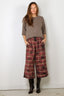 R13 - Broek - Cropped Wide Leg Utility Pant - Purple Plaid - BYLOTTE