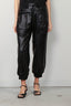 R13 - Broek - Pleated Pocket Straight Leg Leather Pant - Black - BYLOTTE