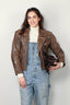 R13 - Jack - Exaggerated shoulder motorcycle jacket -   Brown leather - BYLOTTE