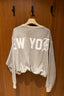 R13 - Sweater - New York 13 Balloon Crewneck - Heather Grey / Oatmeal