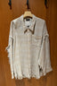 R13 - Blouse - Shredded Seam Drop Neck Shirt - Faded Blue Plaid