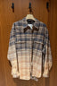 R13 - Blouse - Boyfriend Shirt - Dip Bleach Light Blue Yellow Plaid