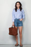 Ralph Lauren - Blouse - N WD Crp St Long Sleeve Button Front Shirt - Blue White - BYLOTTE