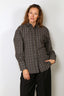 RÓHE - Blouse - Shaped Check Shirt - Black / Brown Check - BYLOTTE