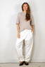RÓHE - Broek - Balloon Cuf Trousers - Off White - BYLOTTE