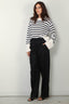 RÓHE - broek - Belted wide leg trousers - navy - BYLOTTE