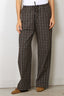 RÓHE - Broek - Relaxed Fit Checked Trousers - Black / Brown Check - BYLOTTE