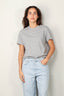 RÓHE - T-shirt - Slub melange cotton t-shirt - Light grey melange - BYLOTTE