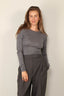 Rohe - Top - Fine Merino Long Sleeve - Mid Grey Melange - BYLOTTE
