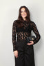 RÓHE - Top - Lace boat neck top - Black - BYLOTTE