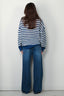 RÓHE - Trui - Striped Linen Crew Neck - Cobalt / Cream Stripe - BYLOTTE