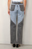 Rotate - Jeans - Straight Patchwork Jeans - Medium blue denim - BYLOTTE