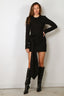Rotate - Jurk - Mini Dress W/ Ls - Black - BYLOTTE