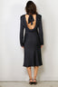 Rotate - Jurk - Satin Midi Drapy - Sky Captain - BYLOTTE