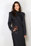 Rotate - Jurk - Satin Midi Drapy - Sky Captain - BYLOTTE