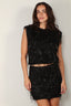 Rotate - Top - Sequins Sleeveless - Black - BYLOTTE